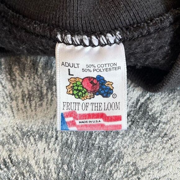 1993 Vintage Wolf Black Overprint Crewneck Pullover Sweatshirt Large Men Trinity - Picture 2 of 4